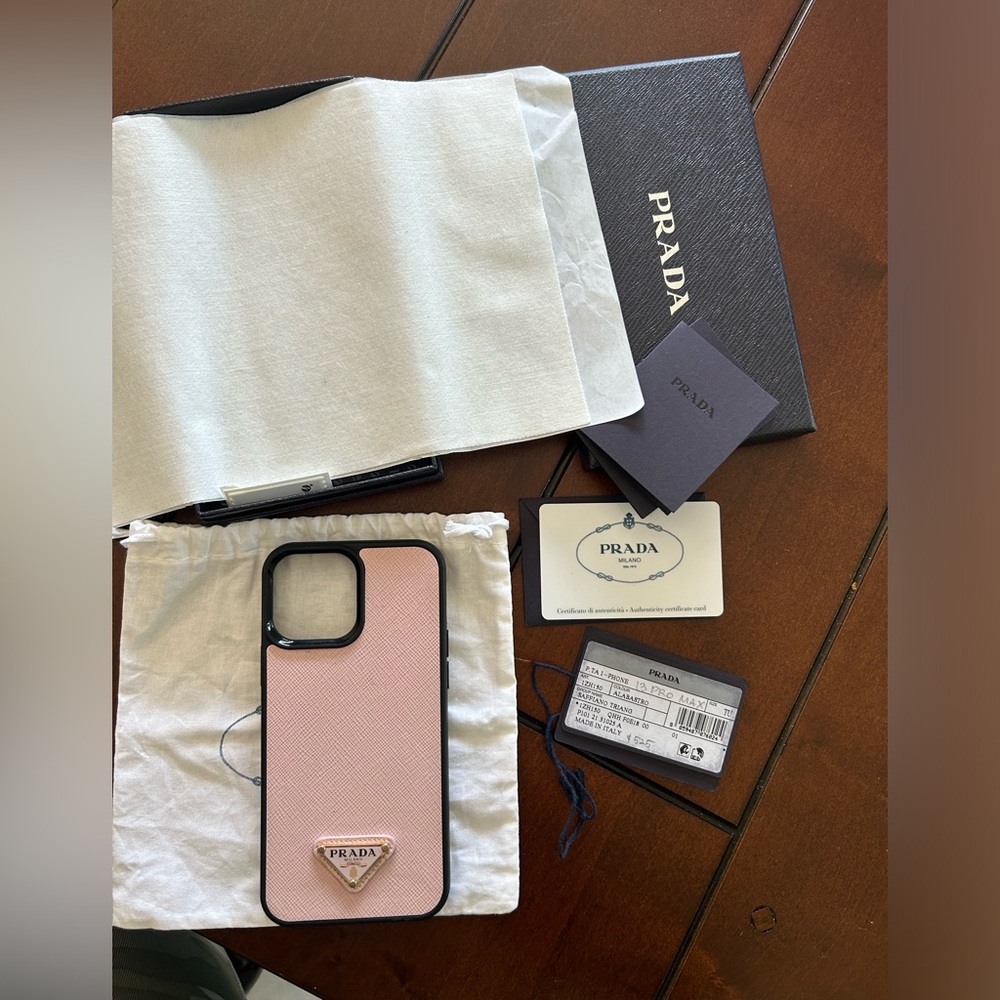 Authentic Prada Saffiano leather cover for iPhone 13 Pro Max